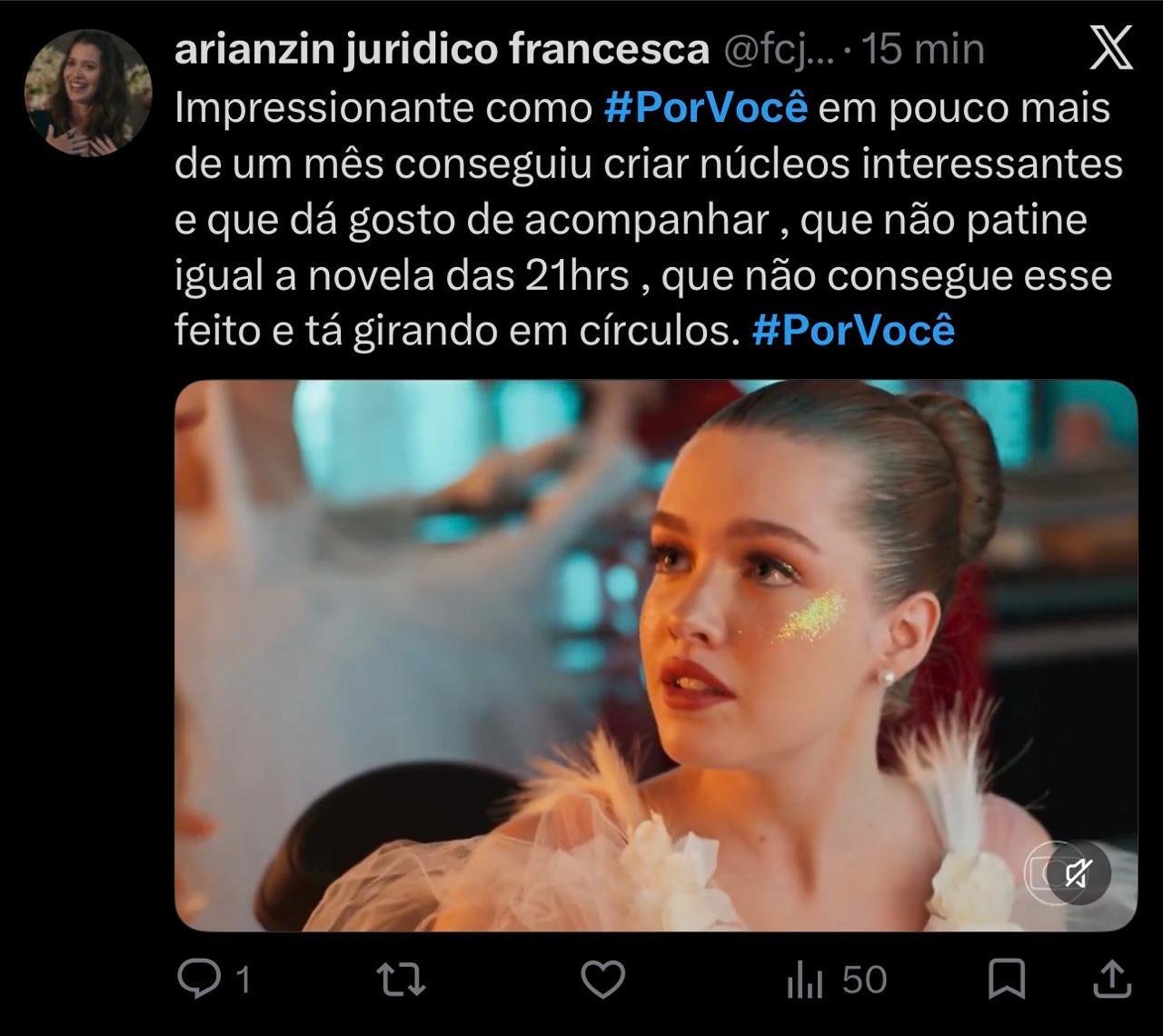 Comentário do público sobre Fernanda de Freitas e a personagem Sílvia — registro 5