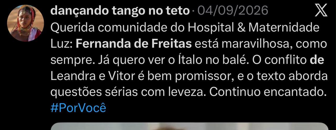 Comentário do público sobre Fernanda de Freitas e a personagem Sílvia — registro 9
