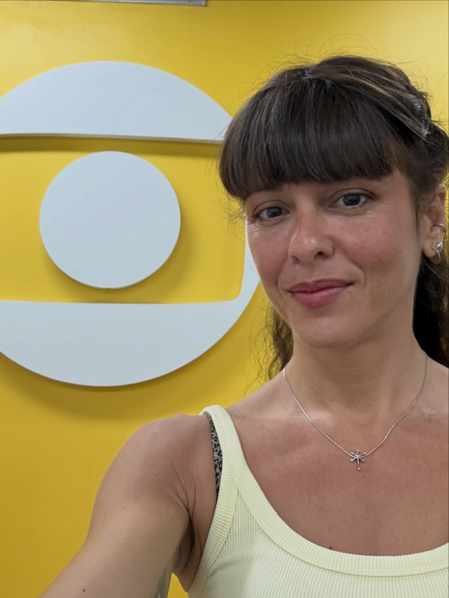 Fernanda de Freitas nos Estúdios Globo durante as gravações de Por Você